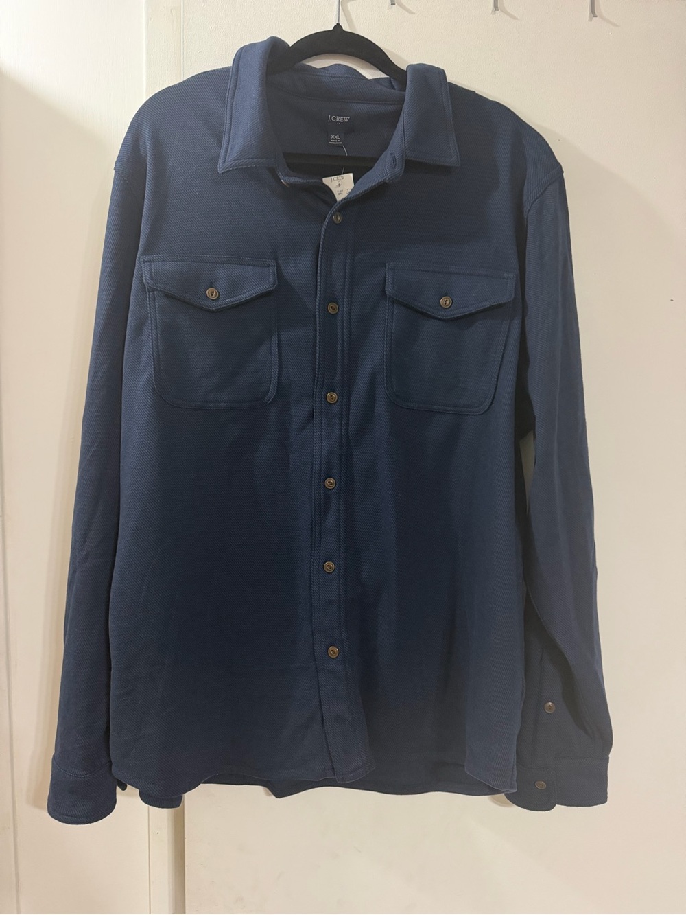 J. Crew Men's Dark Navy Button-Front Shirt Jacket